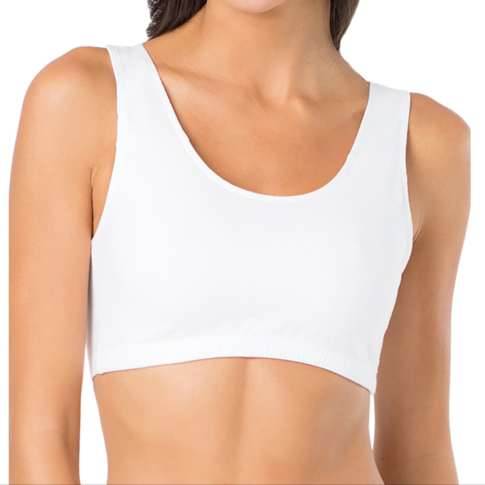 Fruit of the Loom White Soft Unpadded Cotton Bras Size 46 Lot of 3